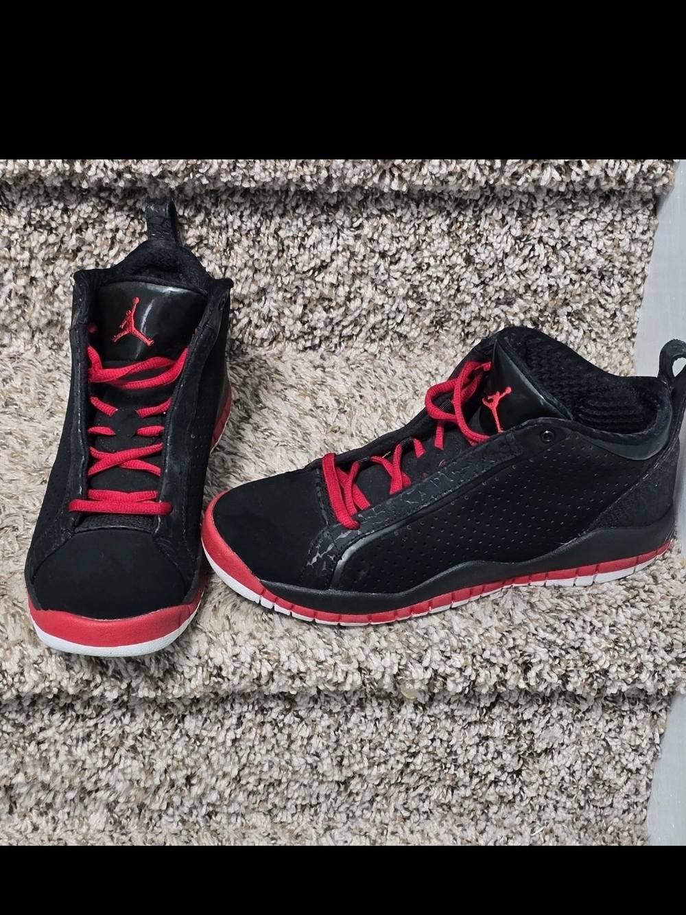 AIR Jordan Accolades Black/varsity-red 406846-003 Jumpman sz 7Y / Womans 8.5